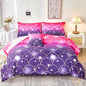 URBONUR 6Pcs Gradient Glitter Comforter Set Queen Size for Girls Sparkle Mermaid Pink Purple Bed in A Bag Soft & Breathable Kids Teen Queen Bedding Set