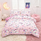 Peopleareok Girls Unicorn Comforter Set Full(79x90 Inch), 3 Piece Cute Pink Purple Unicorn Print Comforter with 2 Pillowcases, Kids Cartoon Kawaii Comforter for Girls Bedroom Decor All Season