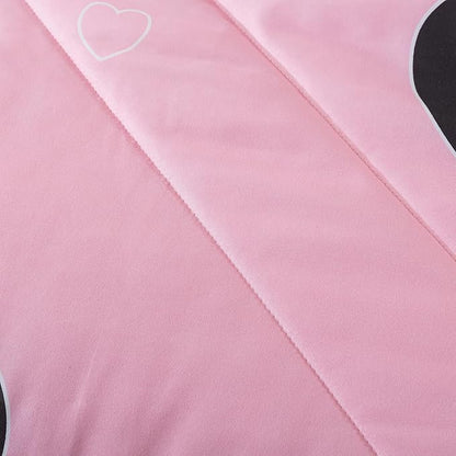 Caressma Girls Pink Comforter Set Twin Size - Blush Pink Cute Love Heart Print Comforter Bedding Set for All Seasons, Geometric Soft Microfiber Comforter Set with Pillowsham