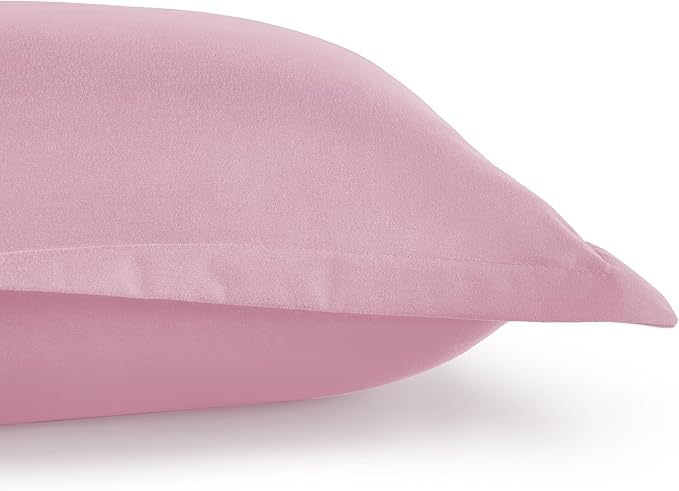 Amazon Basics 2 Piece Soft Microfiber Kid's Comforter and Pillow Sham Set, Twin, Light Pink, Solid