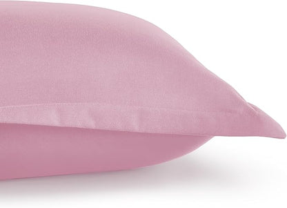 Amazon Basics 2 Piece Soft Microfiber Kid's Comforter and Pillow Sham Set, Twin, Light Pink, Solid