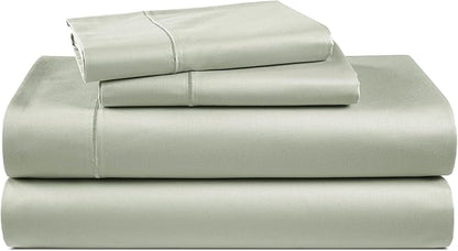 100% Egyptian Cotton King Size Sheets Set – Silky Sateen Weave for Winter Sleep Comfort, Buttery Soft & Durable Christmas Sheets King Size, Snug Fit 15" Deep Pocket, Hotel Comfort at Home - Mineral