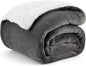 Bedsure GentleSoft Sherpa Fleece Throw Blanket Twin Size for Couch - Thick and Warm Throw for Women and Men, Soft Fuzzy Plush Twin Blanket for Winter, Charcoal, 60x80 Inches