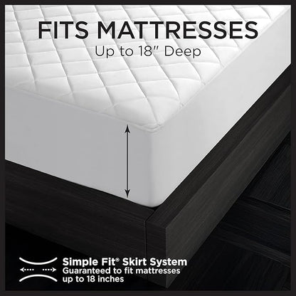 Protect-A-Bed Essential Mattress Pad Queen, 100% Waterproof, Dust Mite Barrier Mattress Pad, Breathable & Quiet, Antimicrobial, Fits 11"-18" Mattresses