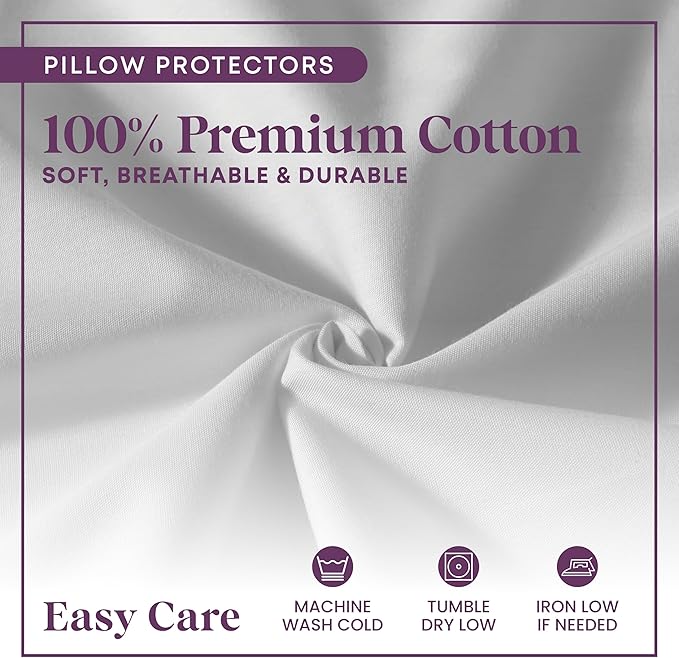 CirclesHome Pillow Protectors Single Pack Body (20 x 55) Zippered - 100% Cotton Breathable Pillowcases - Protects Pillows from Dirt, Dust and Debris (Body- Single Pack - 20x55)