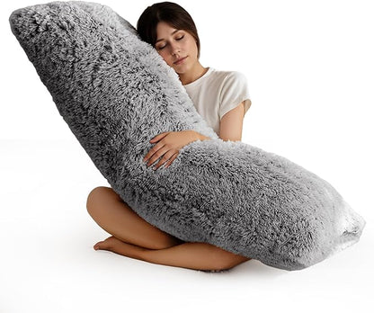 HIGOGOGO Body Pillow for Adults Extra Long Full Body Pillow with Removable Cover and Memory Foam Filling, for Side Sleepers and Pregnancy, Soft Support Pillow, Machine Washable (20x54 Inch)