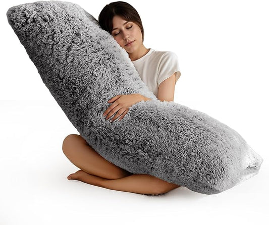 HIGOGOGO Body Pillow for Adults Extra Long Full Body Pillow with Removable Cover and Memory Foam Filling, for Side Sleepers and Pregnancy, Soft Support Pillow, Machine Washable (20x54 Inch)
