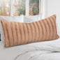 Cheer Collection Faux Fur Long Body Pillow - Accent Throw Pillow for Bed and Couch - Decorative Lumbar Pillow with Insert, Sand (18" x 40")