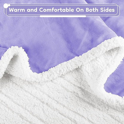 Electric Heated Blanket Full Size - 72"x84", Soft Flannel Heating Blanket, 10 Heating Levels, 1-12 H Auto Shut Off, Breathable Warm and Washable for Bed, Light Purple