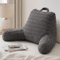 Blissful Diary Reading Pillow, Large Backrest Pillow with Shredded Memory Foam for Adult & Children, Designed for Bed and Couch Sitting Up, Includes Arms, Pockets and Washable Cover, Dark Gray