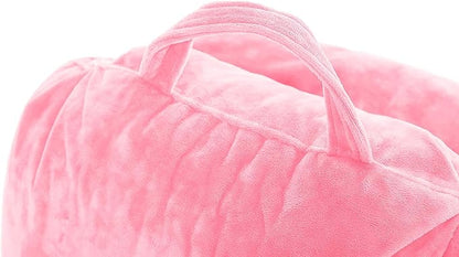 Husband Pillow Medium Pink, Backrest for Kids, Teens, Petite Adults - Reading Pillows with Arms, Adjustable Loft, Plush Memory Foam, Bed Rest Chair for Sitting Up, Detach Neck Roll, Removable Cover