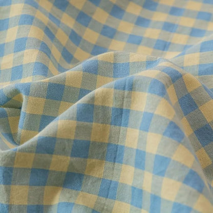 BuLuTu Blue Plaid Duvet Cover Queen Soft Cotton Reversible Gingham Duvet Cover Set for Boys Girls 3 pc Geometric Bedding Set Queen Comforter Cover and 2 Pillowcases