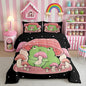 Feelyou Cartoon Mushroom Frog Bedding Set Cute Frog Comforter Set for Kids Boys Girls Natural Wild Fungus Comforter Pink Mushroom Duvet Set 1 Comforter Set with 2 Pillowcases King Size Boys