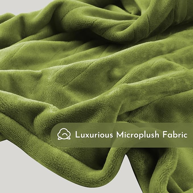 Electric Heated Blanket 72"x84" Full Size Microplush Cover Blanket, 5 Heat Settings & 10 Hours Auto Off, Cozy & Warm for All Night, Machine Washable, Light Grass Green