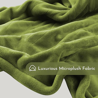 Electric Heated Blanket 72"x84" Full Size Microplush Cover Blanket, 5 Heat Settings & 10 Hours Auto Off, Cozy & Warm for All Night, Machine Washable, Light Grass Green