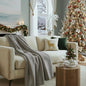 Cloud Scape Linen Herringbone Cotton Throw Blanket for Couch, Bed,Sofa, Home Decor, Soft, Heavy, All-Season, Winter Bed Blanket, Best Gift for Christmas, 50 x 70, Light Grey