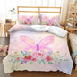 CVHOUSE Rainbow Butterfly Duvet Cover Queen Size,Rainbow Flower Bedding Set,Floral Comforter for Girls Kids Teens,1 2 Pillowcases 3 Piece Queen 89'x89'