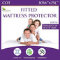 Cot Size Waterproof Mattress Protector (30" Wx75 L) - Fitted Sheet Style - Hypoallergenic Premium Quality Cover Protects Against Dust, Allergies