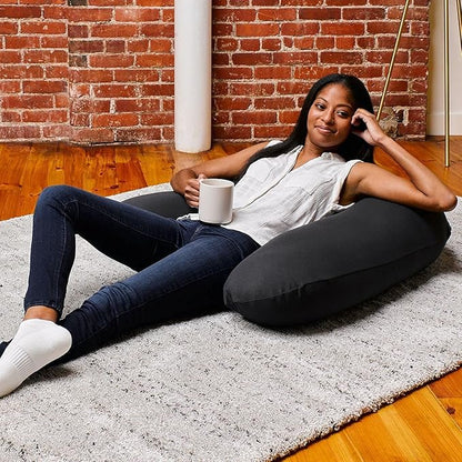 Yogibo Support Reading Pillow Unique U-Shaped Backrest with Arms, Cotton, Provides A Lift for Watching TV, Gaming, Working, Filled with Soft Micro-Beads, ,Purple