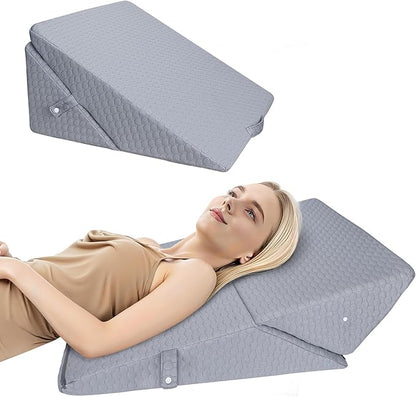 Bed Wedge Pillow for Sleeping, Adjustable Wedge Pillow Set for After Surgery, Elevated Triangle Pillow for Acid Reflux and Back Pain Relief, Post Surgery, Snoring, Back Suppor (Gray-01)