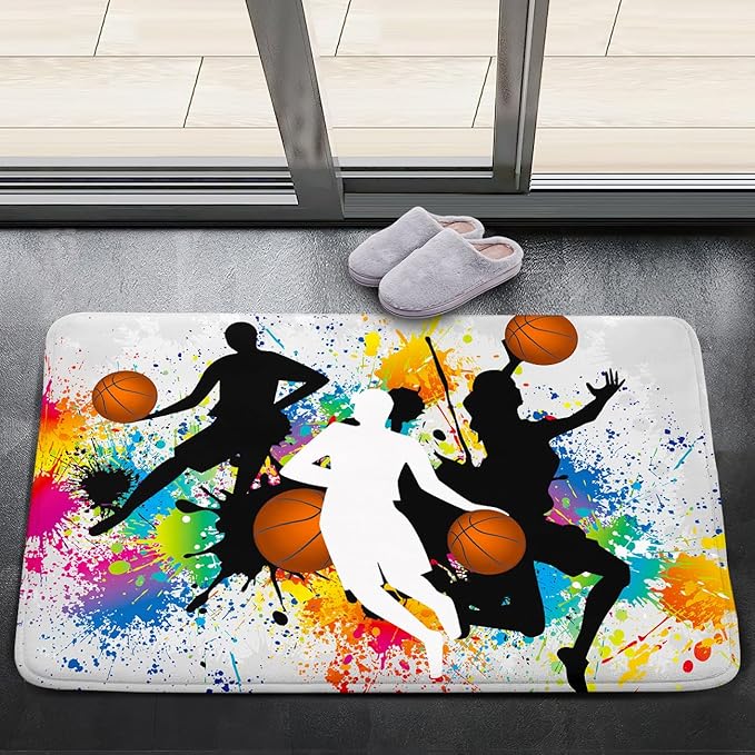 Basketball Rug for Boys Bedroom - Sports Rug for Boys Bedroom Kids Carpet, Basketball Carpet for Playroom Living Room Floor Mats Indoor Outdoor, 2x3 Feet