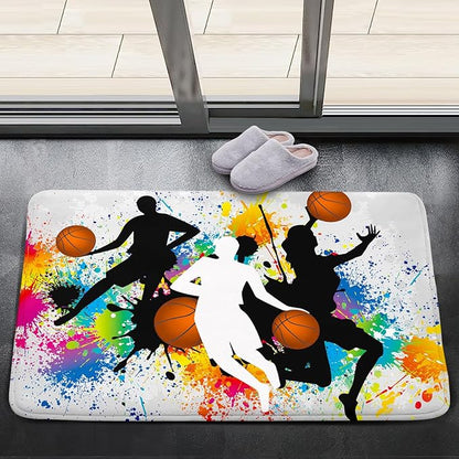 Basketball Rug for Boys Bedroom - Sports Rug for Boys Bedroom Kids Carpet, Basketball Carpet for Playroom Living Room Floor Mats Indoor Outdoor, 2x3 Feet