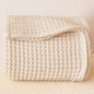 Premium Waffle Blanket California King Size Natural Undyed - 100% Turkish Cotton, Light and Airy Waffle Weave All-Season Quilt - Luxury Decorative Bedspread (Natural, 95" x 126" Inch)