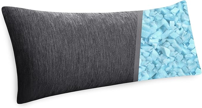 Hiasan Cooling Adult Body Pillow - Memory Foam Insert, Long Full Body Pillow for Side Sleepers, Bed,Sleeping,Soft Support for Pregnant Women, Back Pain Relief, 20x54 Inch, Grey