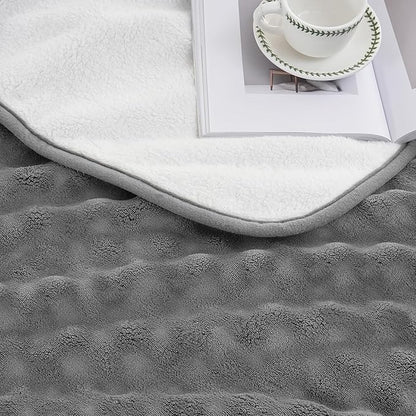 Waterproof Blanket for Bed Couch Sofa Car, Soft Leakproof Dog Blanket with 3D Bubble Pattern, Reversible Water Proof Pet Blankets for Dogs Cats Puppies (50"x60", Grey)
