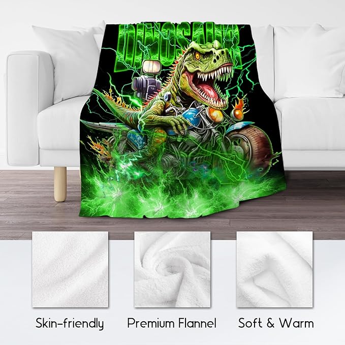 Kids Blanket Dinosaur Blankets Gifts for Boys Toddlers, 40"x50" Soft Plush Cozy Throw for Dinosaur Lovers