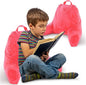 Cheer Collection Reading Pillow with Arms – Portable Bed Pillow for Sitting Up & Support, Hollow Fiber-Filled Back Rest Pillow for Sitting in Bed & Couch, Machine Washable, Hot Pink (Small)