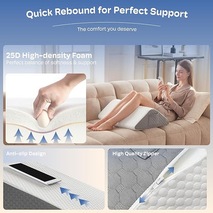 Leg Elevation Pillows for After Surgery Knee Wedge Pillow for Back Pain Relief Sleeping, Leg Wedges for Elevation Swelling Blood Circulation Leg Pillow for Back Hip Knee Ankle Leg Discomfort
