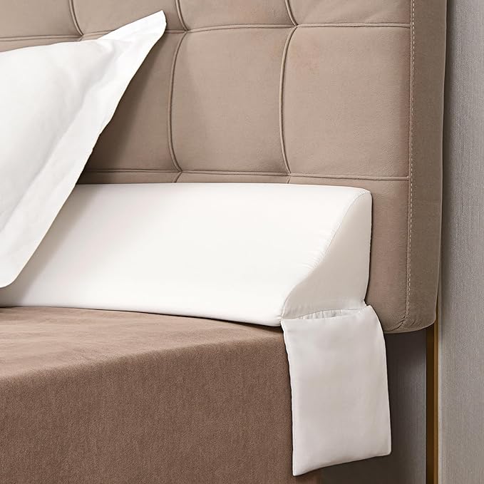 Vekkia King Bed Wedge Gap Filler Pillow/Mattress Wedge Gap Filler/Headboard Pillow/Bed Gap Filler to Close Gap (0-3.5") Between Headboard and Mattress King（White）
