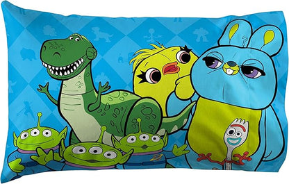 Jay Franco Disney Toy Story Buzz & Woody 5 Piece Full Bed Set - Includes Reversible Comforter & Sheet Set - Super Soft Fade Resistant Microfiber - (Official Disney Product)