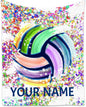 Personalized Volleyball Blanket Gifts with Name - 30"x40" Sports Throw Blanket for Adults, Kids - Colorful Soft Plush Throws for Couch & Travel