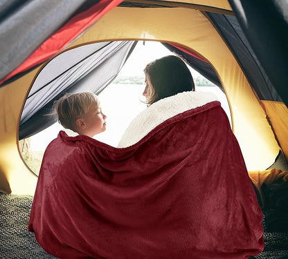 Utopia Bedding Sherpa Blanket Twin Size (Red, 90x66 Inches) - Soft Lightweight Plush Fleece Reversible Blanket for Bed, Sofa, Couch, Camping and Travel