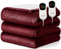 Homemate Electric Heated Blanket Queen Size - 84"x90" Heating Blanket Queen Size Dual Control 1/2/4/6/8 Hours Auto-Off 10 Heat Level Over-Heat Protection Flannel Sherpa ETL Certification