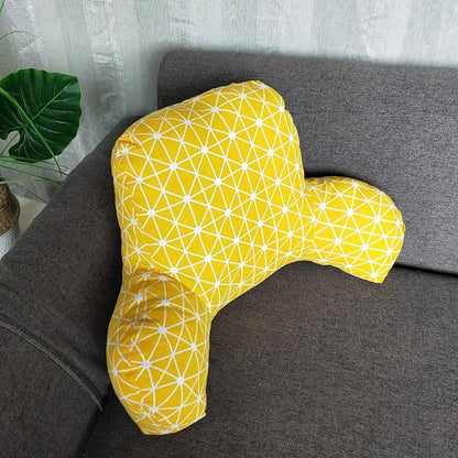 Bohemian Printed Reading Pillow with Support Arms Soft Bed Rest Pillows Back Support Cushion for Kids Reading Watching TV Sitting Up in Bed (20"×15"×8",Yellow)