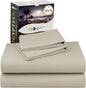 California Design Den Certified 100% Egyptian Cotton Sheets Full Size Bed - Lightweight Cotton Percale Sheets Full Size Set with Deep Pockets, Crisp & Durable Luxury Bedding Set - Beige