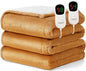 Homemate Electric Heated Blanket Queen Size - 84"x90" Heating Blanket Queen Size Dual Control 1/2/4/6/8 Hours Auto-Off 10 Heat Level Over-Heat Protection Flannel Sherpa ETL Certification