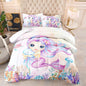 Mermaid Comforter Set Full Size Jellyfish Turtle Bedding Set Fish Grass Quilt Bed Set for Kid Girls with 1 Comforter and 2 Pillowcases