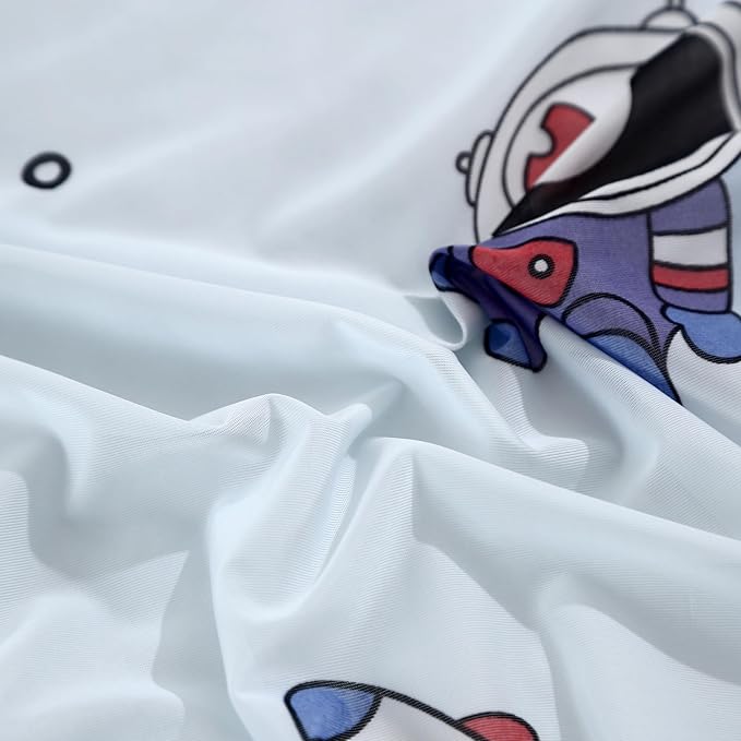 SDIII Astronaut Comforter Set Queen 3 Pieces, Silky Breathable Microfiber and Spandex, Outer Space Bedding Set Queen for Boys Girls Kids and Teens