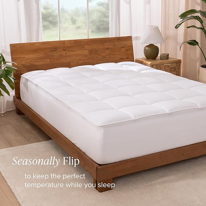 Bare Home Full Microplush Mattress Topper - Pillow Top Reversible - Soft Mattress Cover - Dual Sided All-Season - 8" to 24" Deep Pocket - Fitted Cover - Plush Mattress Pad (Full)