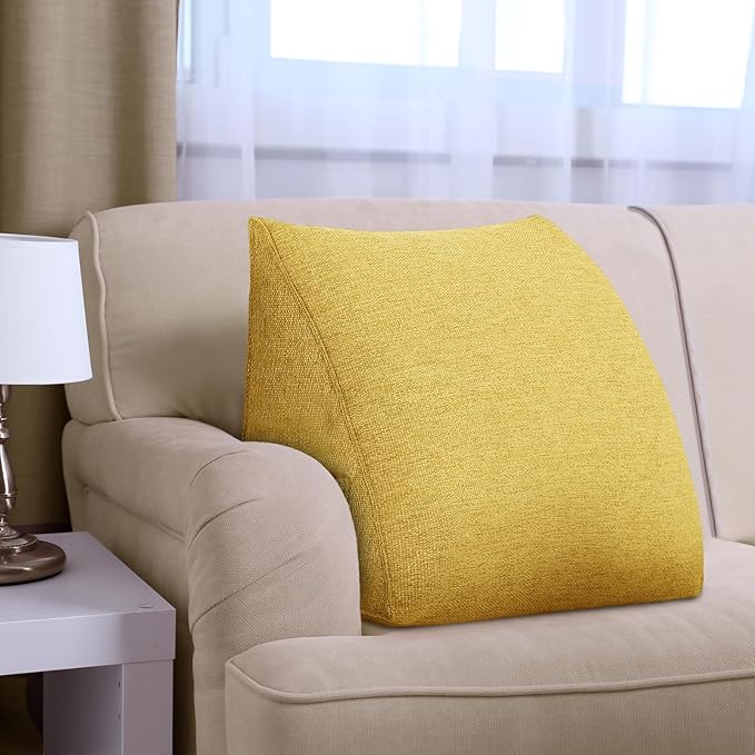 Wedge Pillow Headboard Reading Pillow Triangular Backrest Support Pillow for Sitting in Bed Positioning Support Pillow for Sofa Daybed Removable Cover