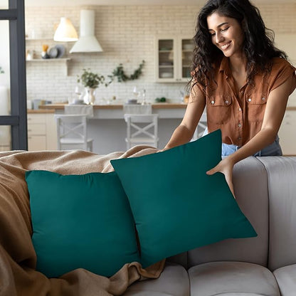Utopia Bedding 18x18 Pillow Inserts, Set of 2, Dark Teal – Indoor Decorative Throw Pillows for Bed, Sofa & Couch – Soft, Supportive & Fluffy Cushion Inserts