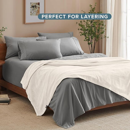 Bare Home Fleece Blanket - King Size - Ultra-Soft Lightweight for Bed, Sofa, and Couch - Luxury Microplush - Cozy Warm Blanket (King, Vanilla)