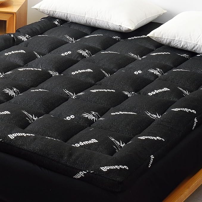 Favorland Mattress Topper Full Size - Cooling Extra Thick Breathable Viscose Made from Bamboo Mattress pad - Soft Quilted Fitted Mattress Cover with 900 GSM Down Alternative Fill (8-21”Deep Pocket)