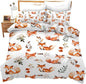 Fox Bedding Set 3 Pieces King Size Fox Duvet Cover Comforter Cover Sets with 2 Pillowcases for Boys Girls Teens Men Women