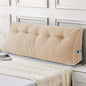 Sasttie Headboard Pillow Full, Wedge Pillow Headboard for Sitting Up in Bed, Back-Rest Support Triangular Cushion for Reading - Features Removable Washable Cover, Beige