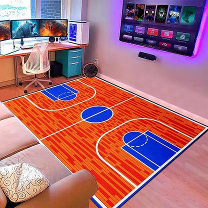 Basketball Court Rug for Boys Bedroom Kids Carpet Sports Rugs for Boys Bedroom Sports Carpet for Kids Room Decor Floor Mat, 3x4 Feet